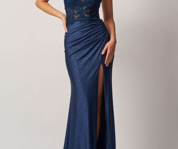 Mascara London Gown - Airforce Blue Fitted Gown
