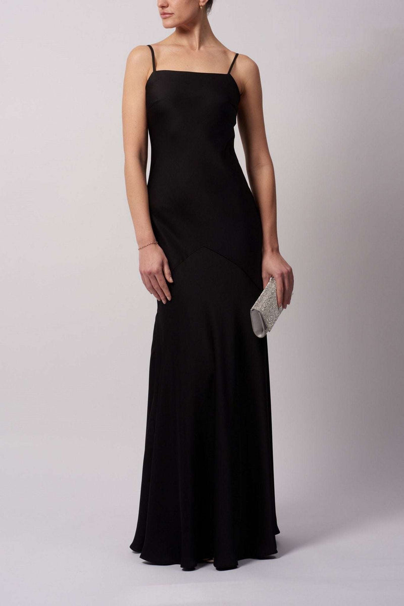 Mascara MC191022 Slick Satin dress in Black Cargo Clothing