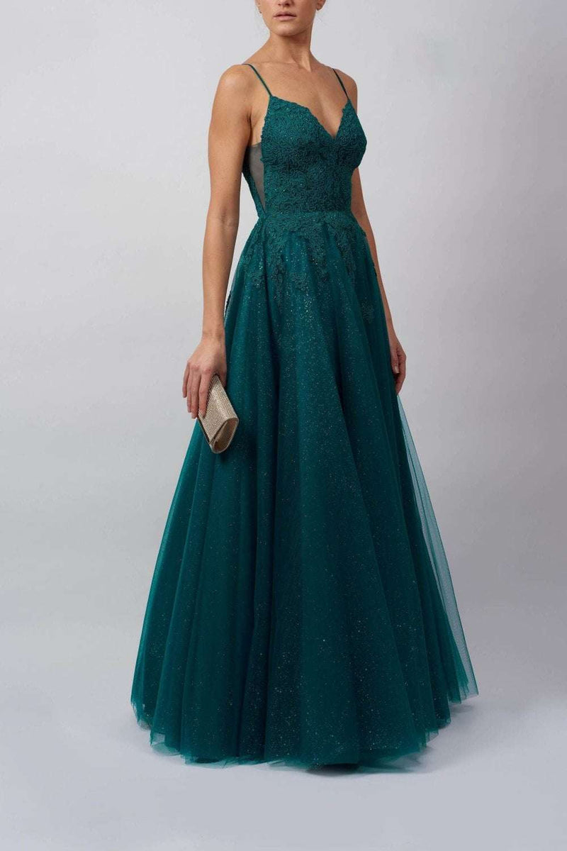Mascara MC11945 Green Tulle Ballgown Cargo Clothing