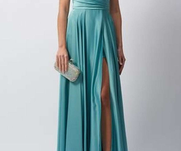 misty green dress Women's Misty Green Feather-Embroidered Wedding Guest Dress - Petite Sleeveless Mermaid Gown With Cascading Hem, Elegant Luxurious Formal Attire, Party Dress, Evening Dress