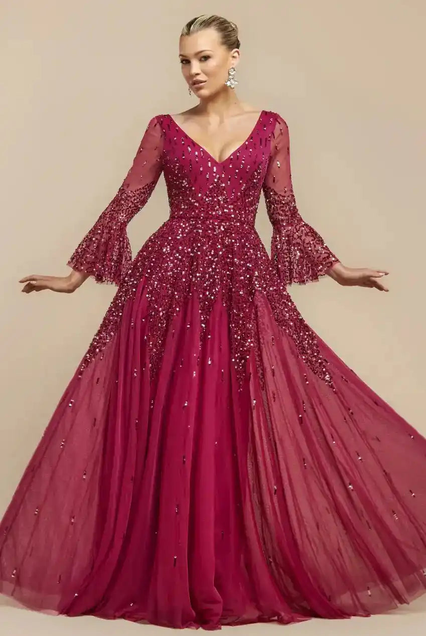 pink lace dress long Long Prom Dress with Removable Tulle Overskirt