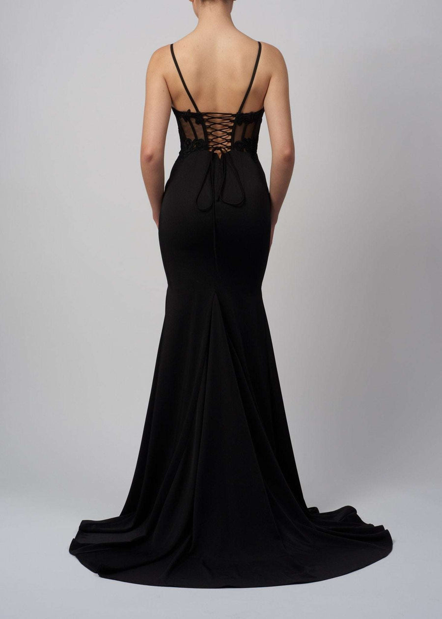 Mascara Satin Prom Dress - Corset Top Black | Elegant & Formal Wear Mascara Satin Prom Dress - Corset Top Black | Elegant & Formal Wear