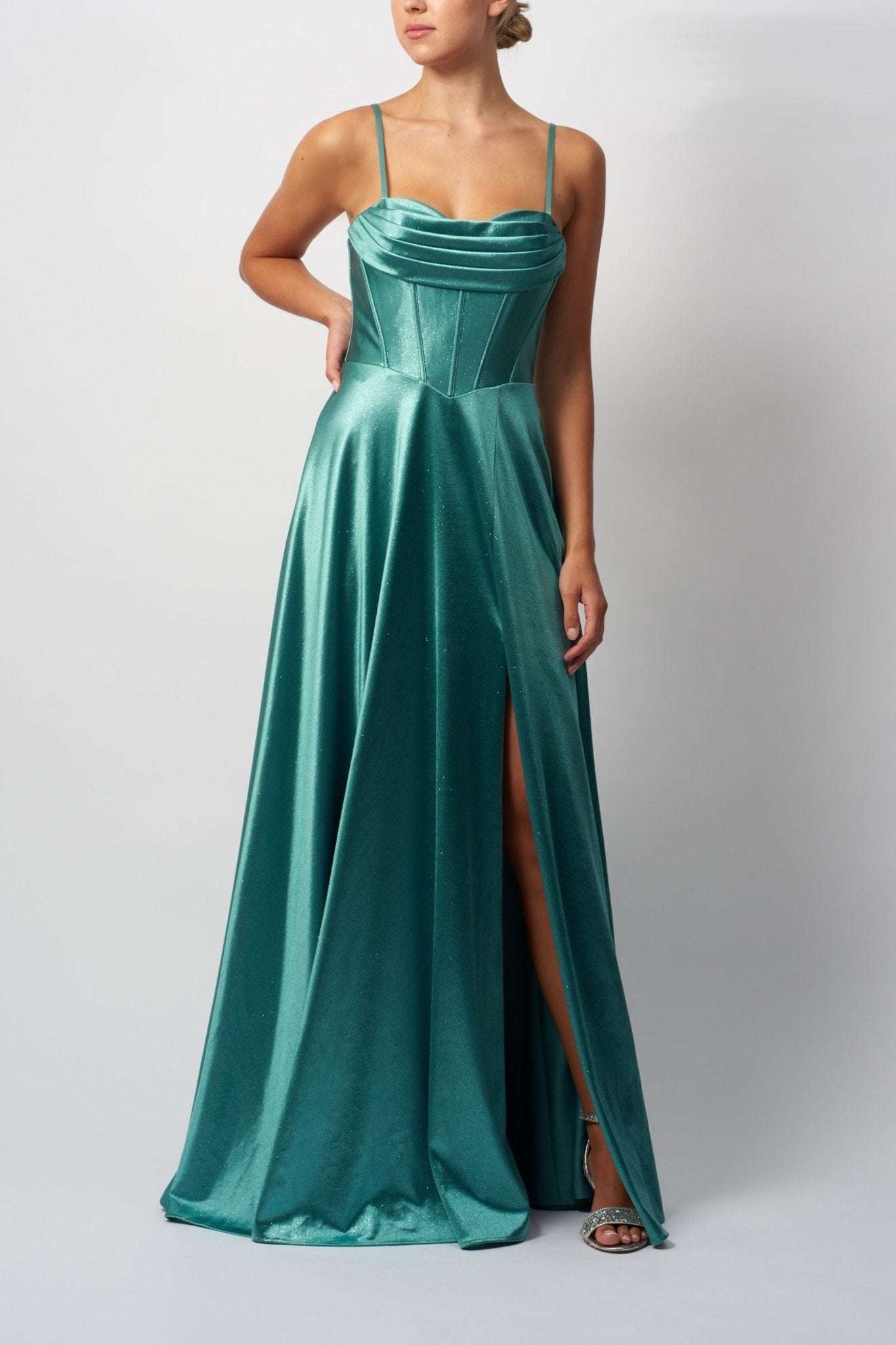 slim fit dress slacks The Charo Maxi Dress in Gold – Solace London main image 1