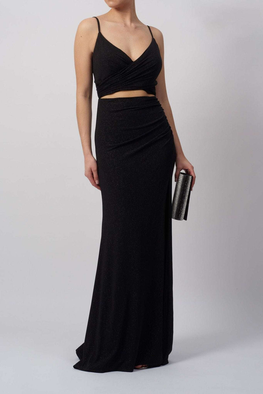 Black Mascara MC22328 - Black Mock Twin Glitter Dress Black Mascara MC22328 - Black Mock Twin Glitter Dress