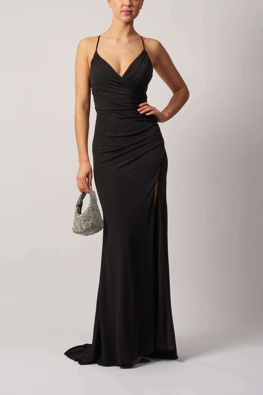 Mascara Tie Back Glitter Dress - Black Sequin Dress | Custom Fit Mascara Tie Back Glitter Dress - Black Sequin Dress | Custom Fit