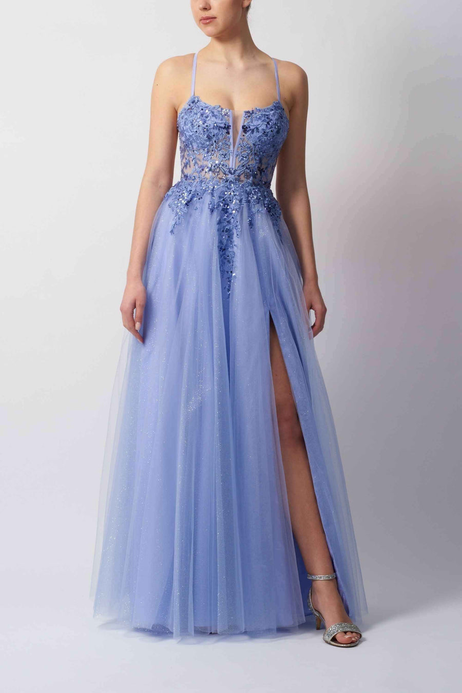 Backless Glitter Prom Dress - MC114415 Mascara London Backless Glitter Prom Dress - MC114415 Mascara London