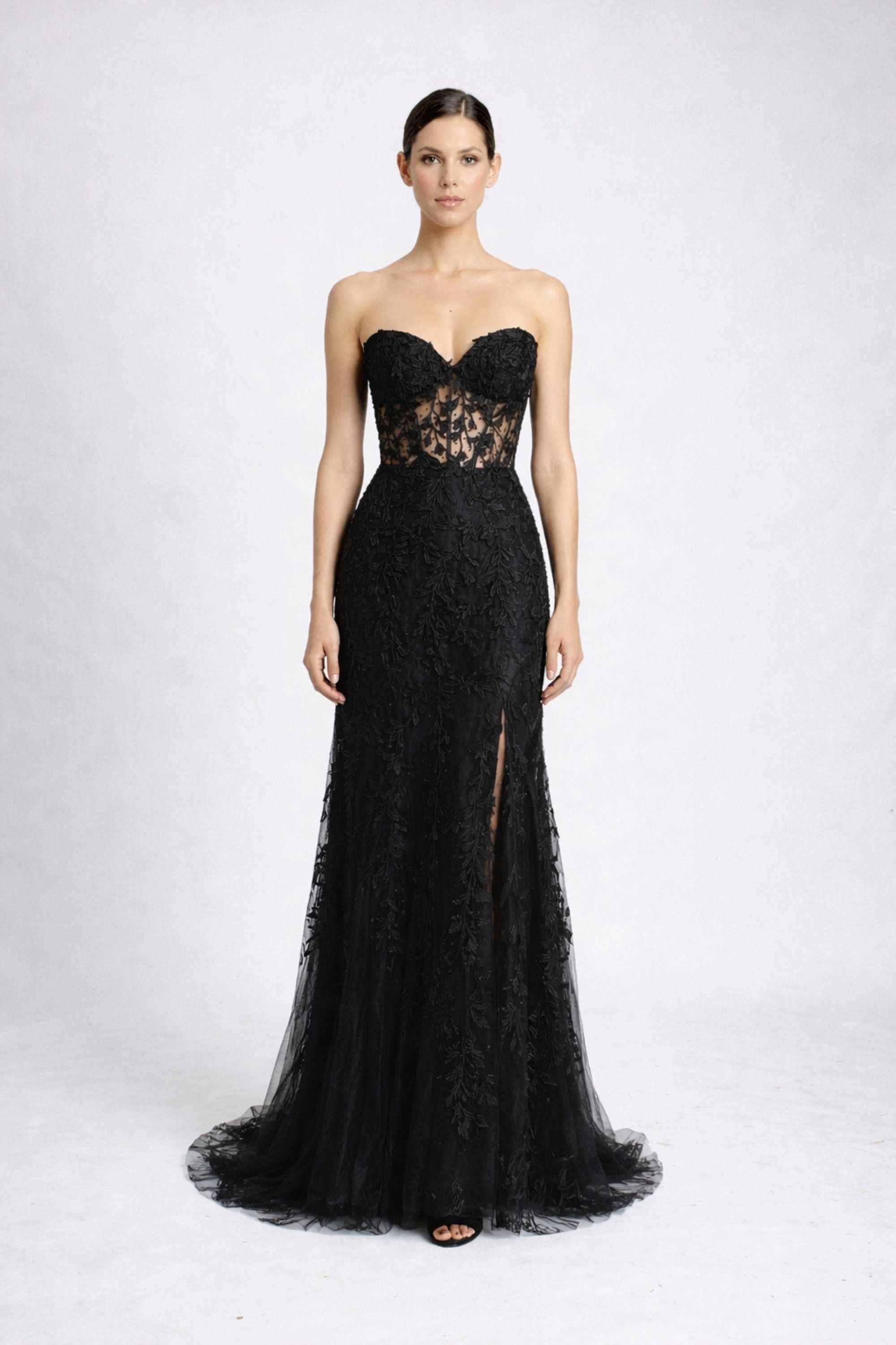 Lola Black Lace Sweetheart Dress - Evening Prom Corset | Sale Lola Black Lace Sweetheart Dress - Evening Prom Corset | Sale