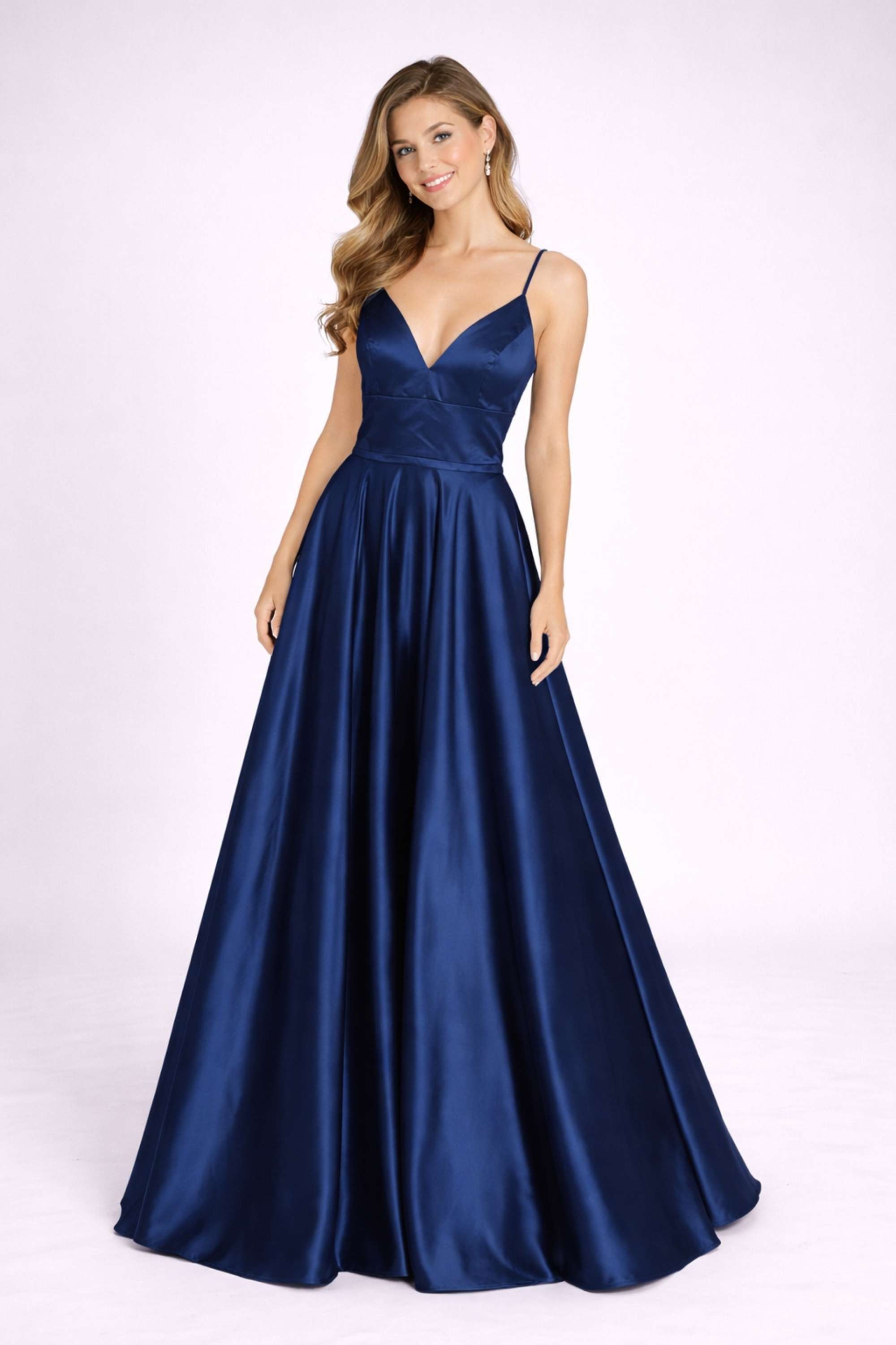 Navy Blue AVA Dress - Elegant Formal Style | Open Back UK 6 / Navy Navy Blue AVA Dress - Elegant Formal Style | Open Back UK 6 / Navy