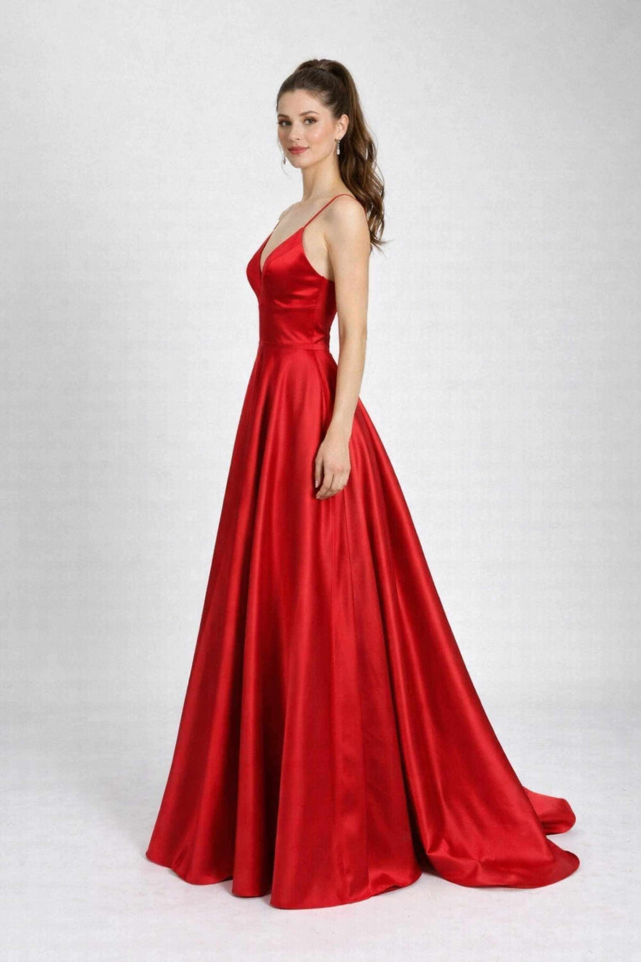 Red AVA Dress - Open Back Elegance