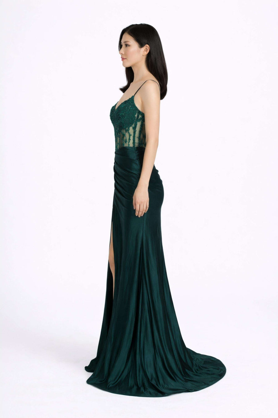 Blake Dark Teal Satin Prom Dress by Jessica Stuart