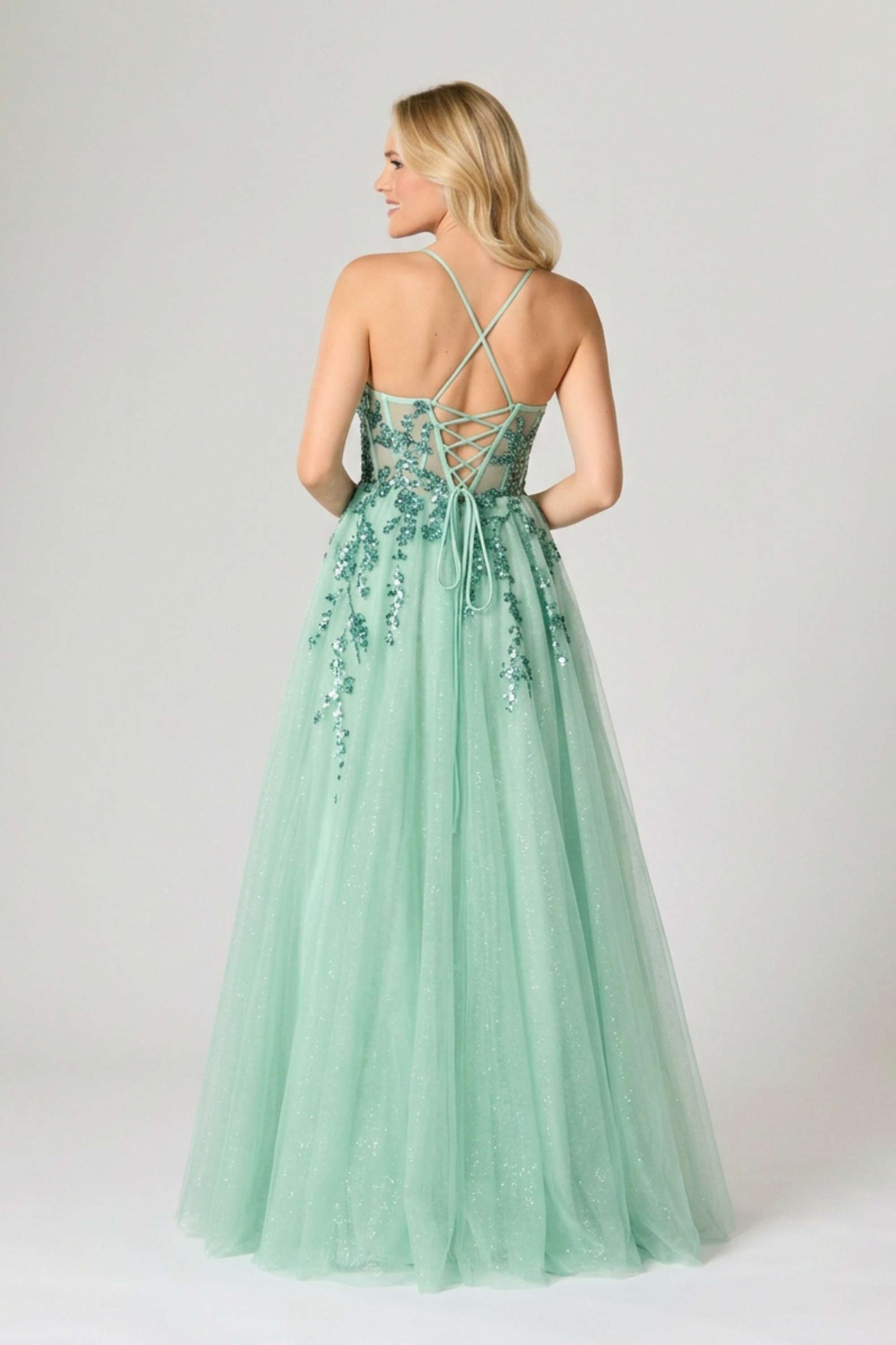 green emerald velvet dress Zapaka Women Lilac Embroidery Corset Long Prom Dress A-Line Formal Party  Dress – ZAPAKA UK main image 1