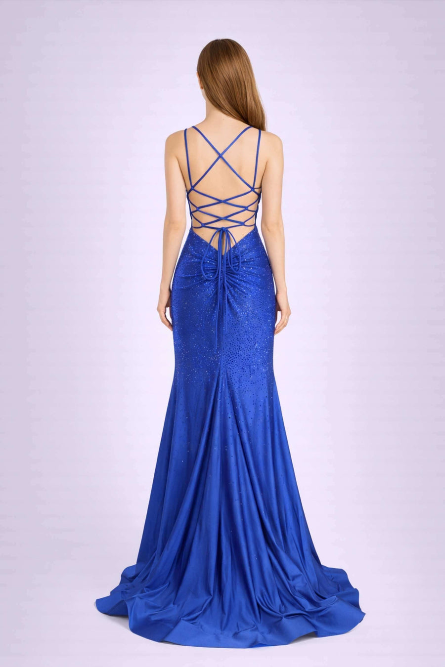 strapless open back dress Dark Navy Prom Dresses,Chiffon Prom Dress,Open Back Prom Dress,Prom Dr main image 1
