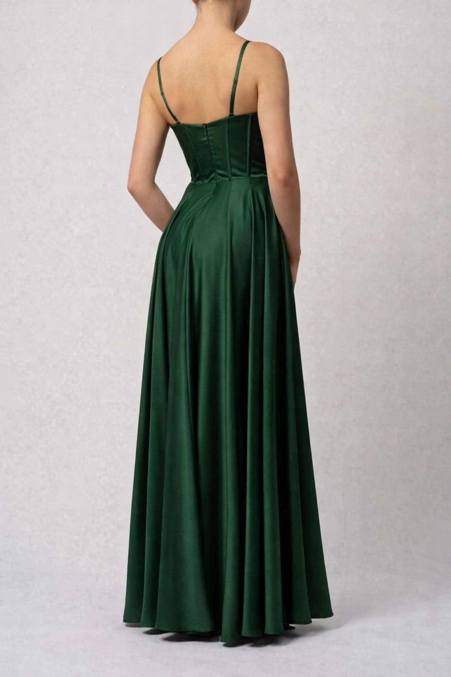 Mascara MC12314 Forest Green Satin Corset Prom Dress Mascara MC12314 Forest Green Satin Corset Prom Dress