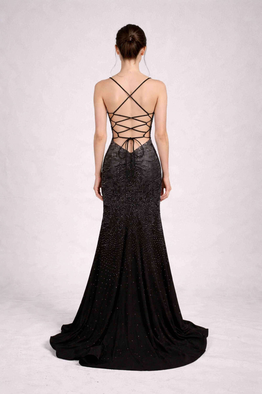 blue dress for baby girl Poppy Black Long Prom Dress - Rhinestone 2026