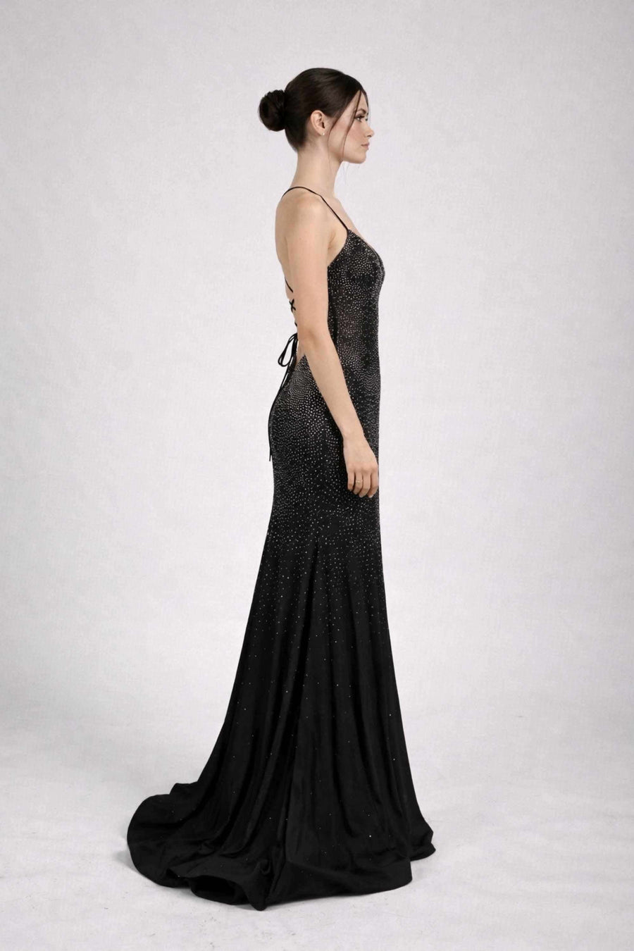 Poppy Black Long Prom Dress - Rhinestone 2026 | Backless Slim Fit Poppy Black Long Prom Dress - Rhinestone 2026 | Backless Slim Fit