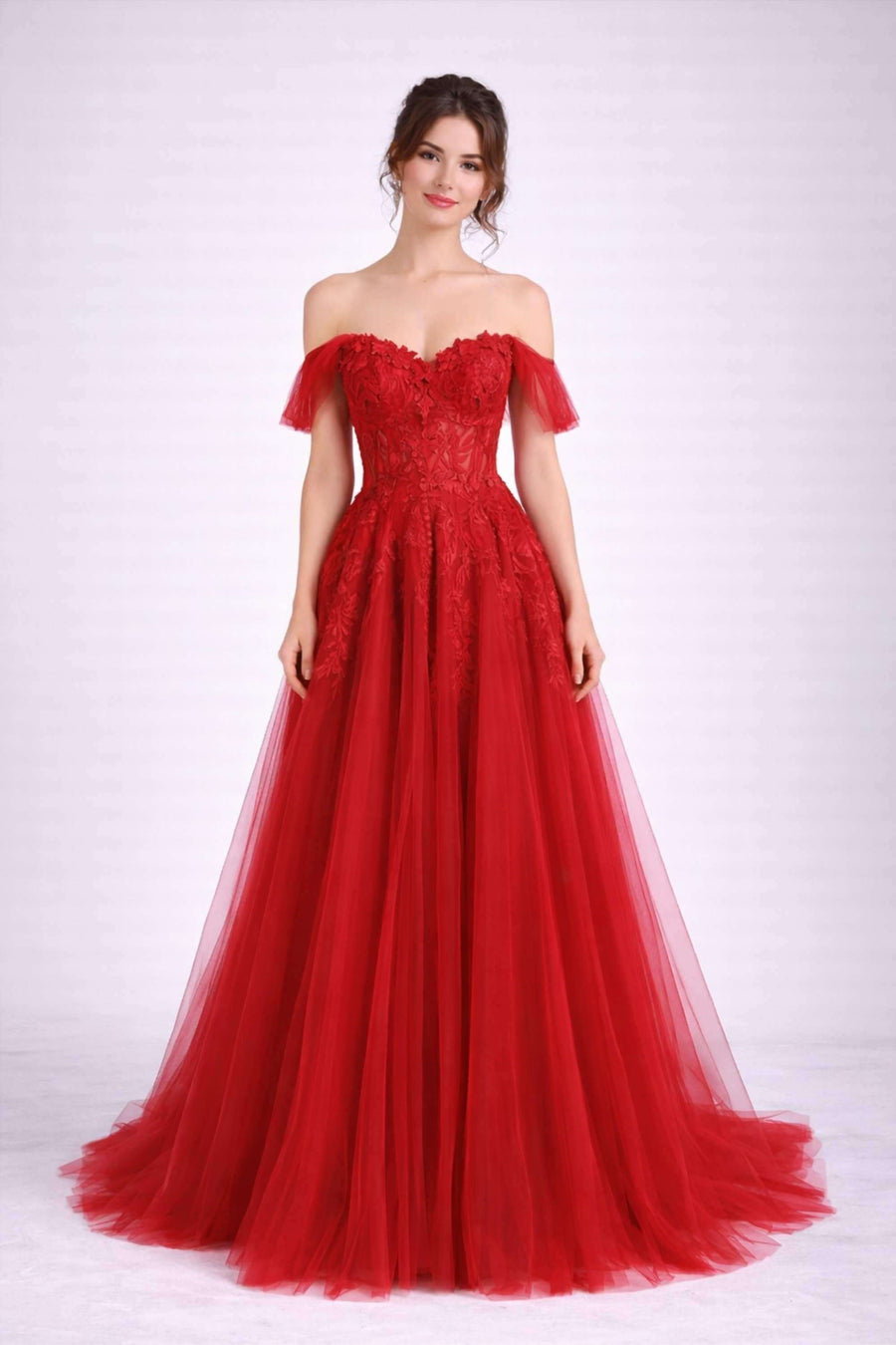 YLONA Prom Dress - Red Corset Tulle | Corset, Tulle, Straps YLONA Prom Dress - Red Corset Tulle | Corset, Tulle, Straps