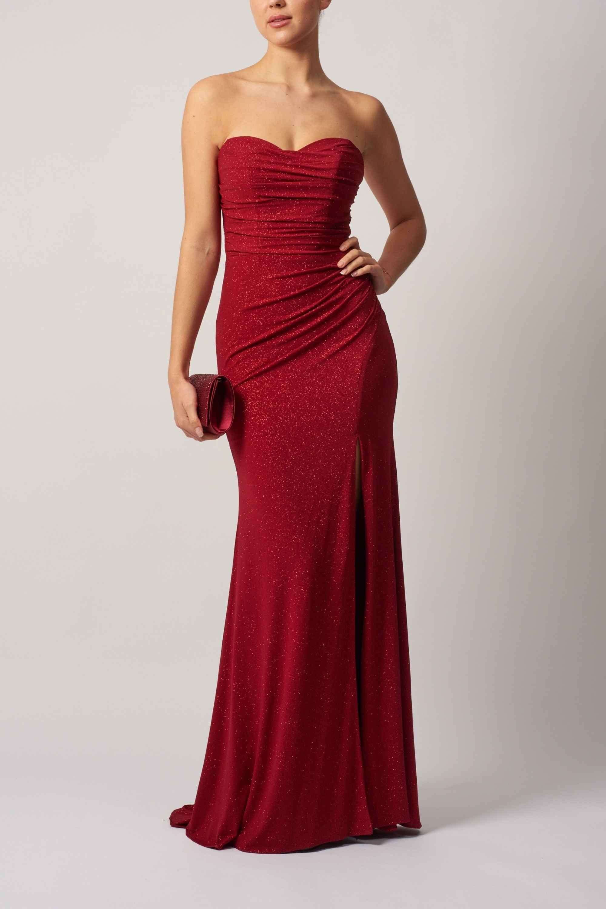 Wine Bow Tie Off Shoulder Dress