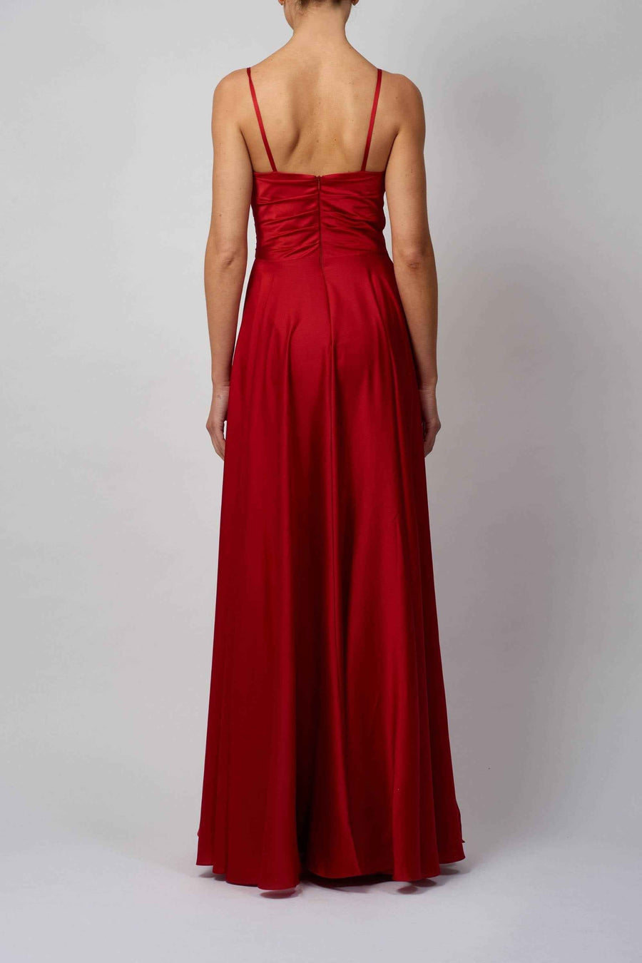 mascara london gold dress Mascara London Gold Satin Dress - V-Neck A-Line