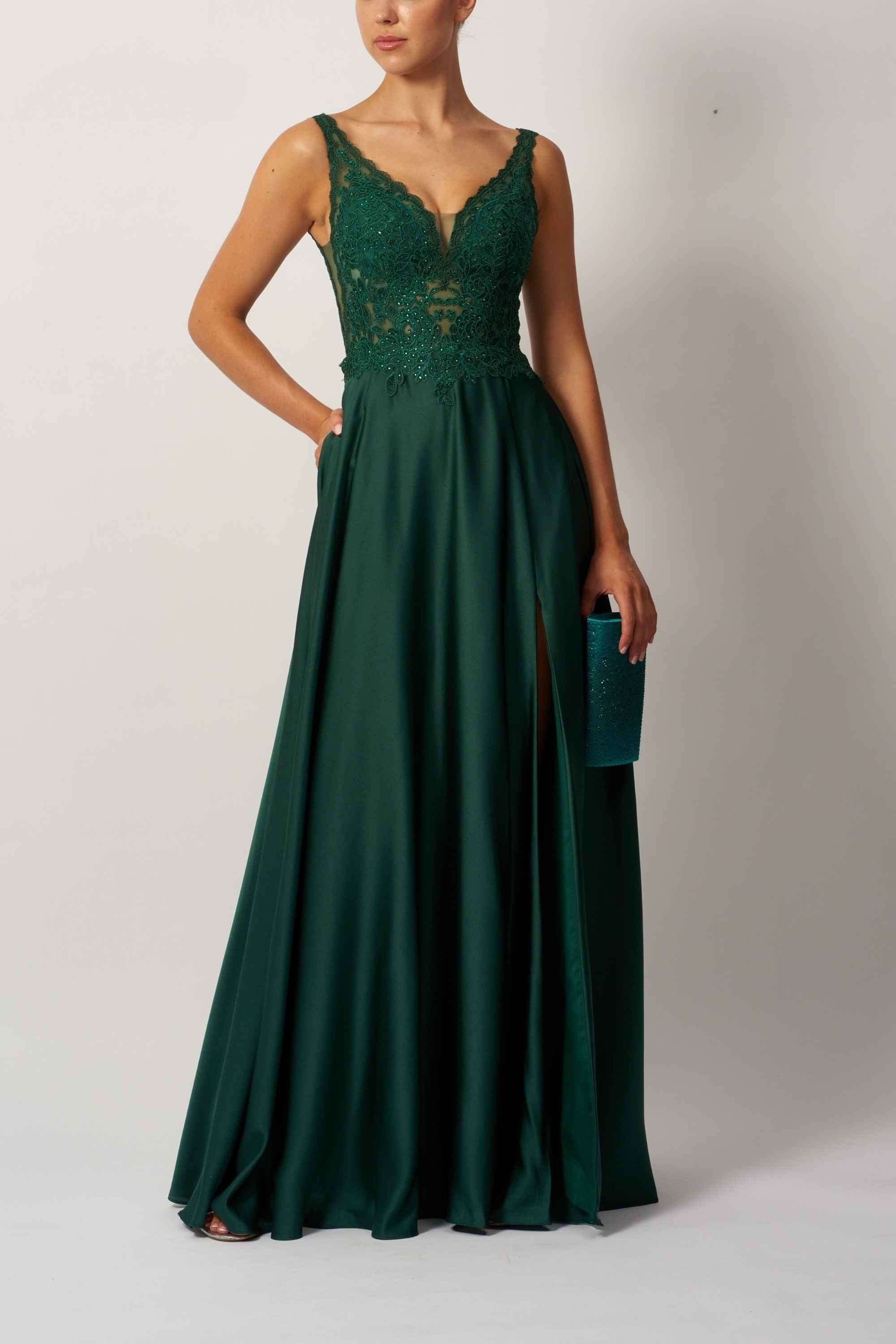 mascara green dress Prom - Satin Forest sage green convertible dress
