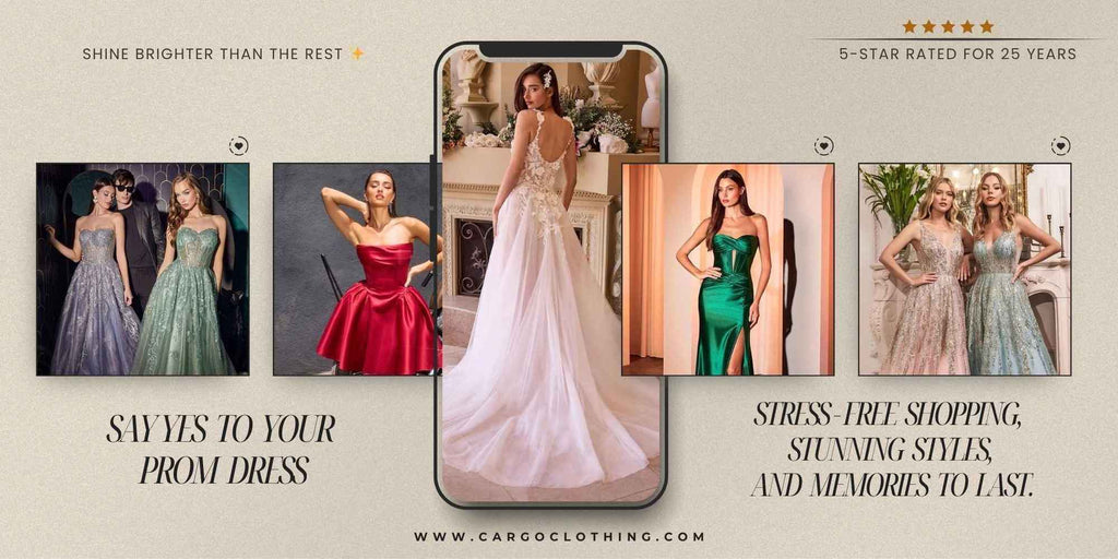 Stunning designer evening gowns and formal dresses for proms, weddings, and special occasions at Cargo Clothing Cornwall