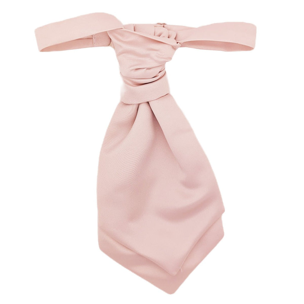 Blush Pink Boys Cravat for weddings, handcrafted in the UK with adjustable neck strap. Ideal children's necktie accessory for page boys.