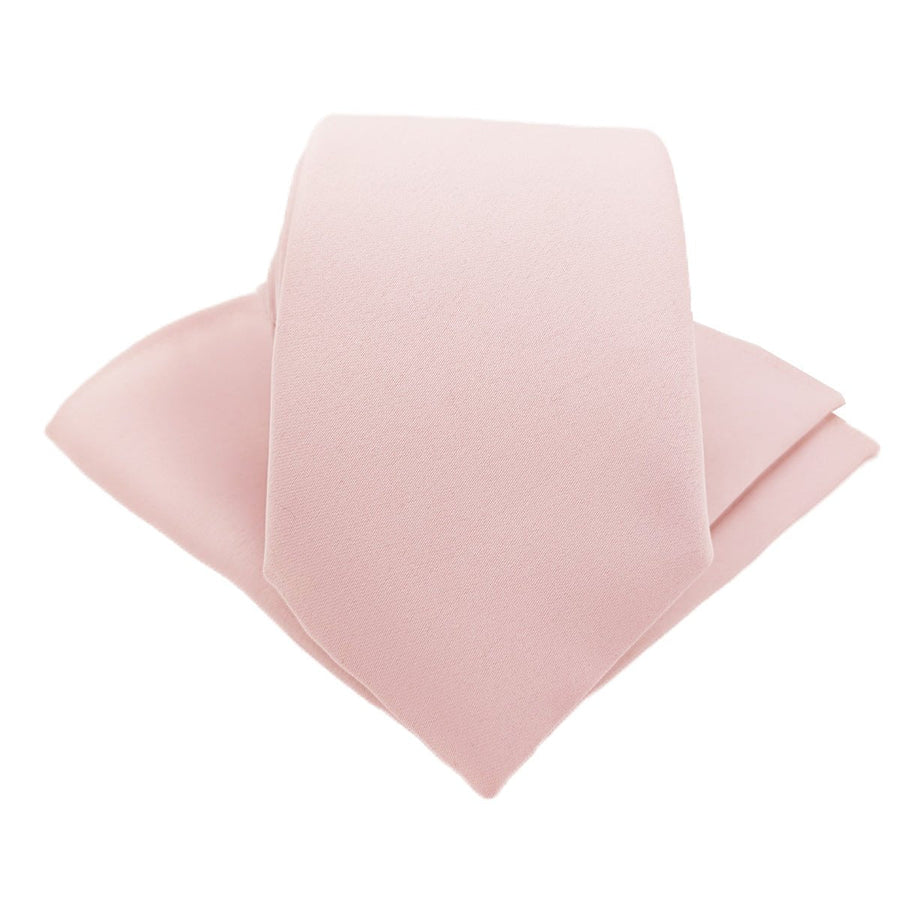 Blush Pink Pocket Square - Groom's Wedding Accessory | Handmade, styled with matching tie for a coordinated wedding look.