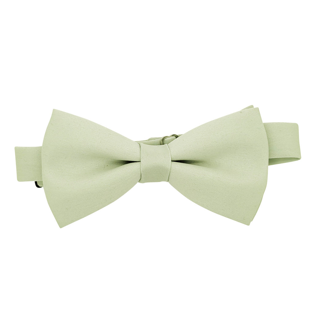 Willow Bow Tie - Wedding Accessory in soft sage green, handmade and adjustable for groomsmen. Ideal for formal events and weddings.