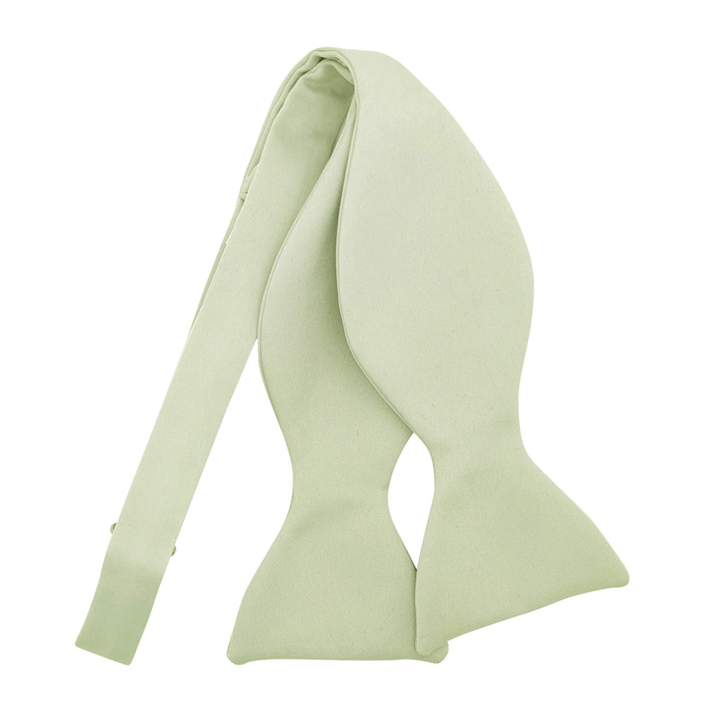 Untied Willow Bow Tie in sage green, handmade and adjustable. Classic wedding accessory for a custom fit and elegant look.