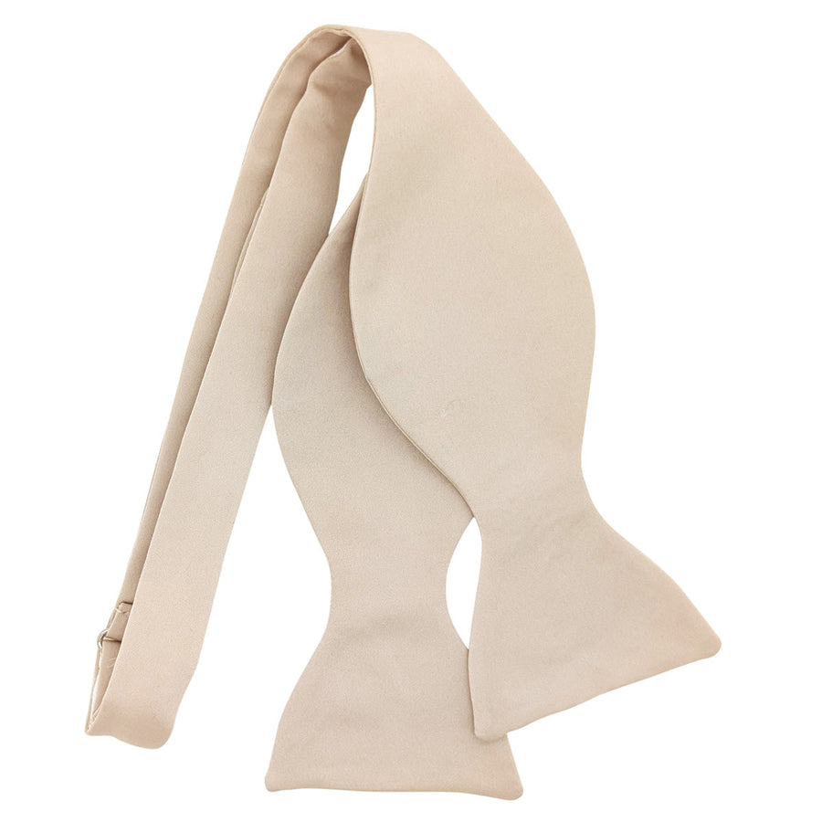 Antique Champagne Bow Tie - Wedding Accessory | Handmade, Adjustable self-tie bow tie in elegant champagne tone, ideal for custom wedding styling.