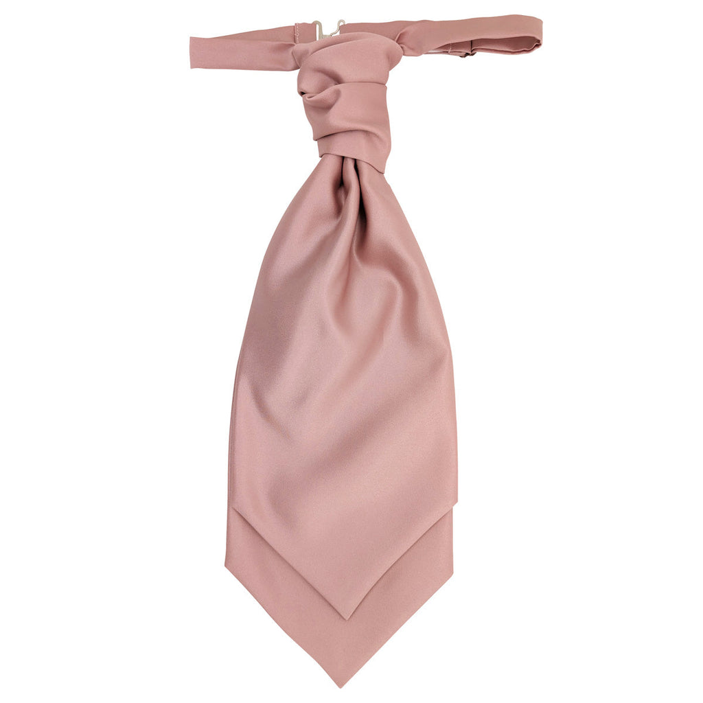 Suede Pink Wedding Cravat with elegant knot design, perfect pink cravat for groomsmen or groom. Ideal wedding accessory in soft suede finish.