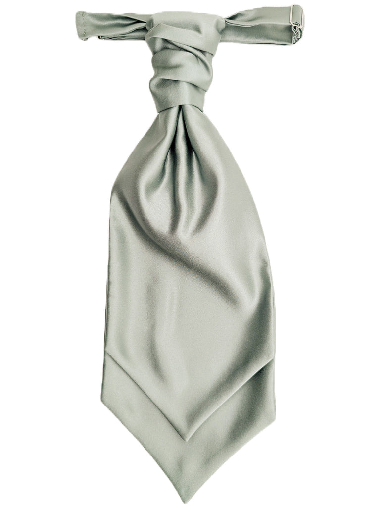 Boys Cravat Seagrass - Wedding Accessory by Craft & Ease, featuring a soft sage green satin finish and adjustable neck strap for children.
