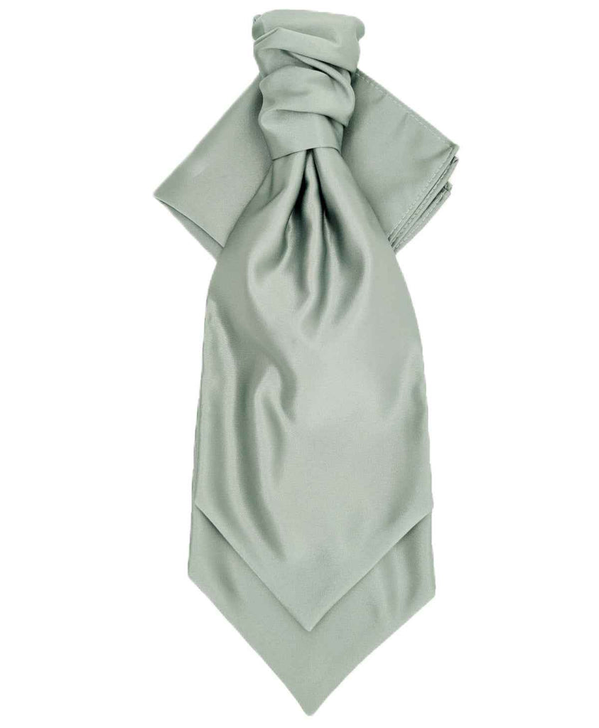 Handmade Seagrass Cravat in a pre-tied style, perfect for groomsmen. Elegant satin fabric complements wedding suits.