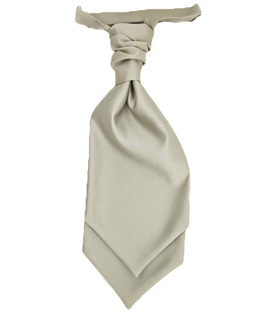Silver Birch boys wedding cravat with a classic ruched knot, ideal for page boys and groomsmen. Handmade and adjustable for a perfect fit.