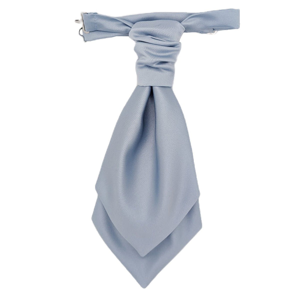 Dusty Blue Wedding Cravat for boys, handmade and adjustable, ideal for formal events and weddings. Elegant necktie accessory for ages 5-12.
