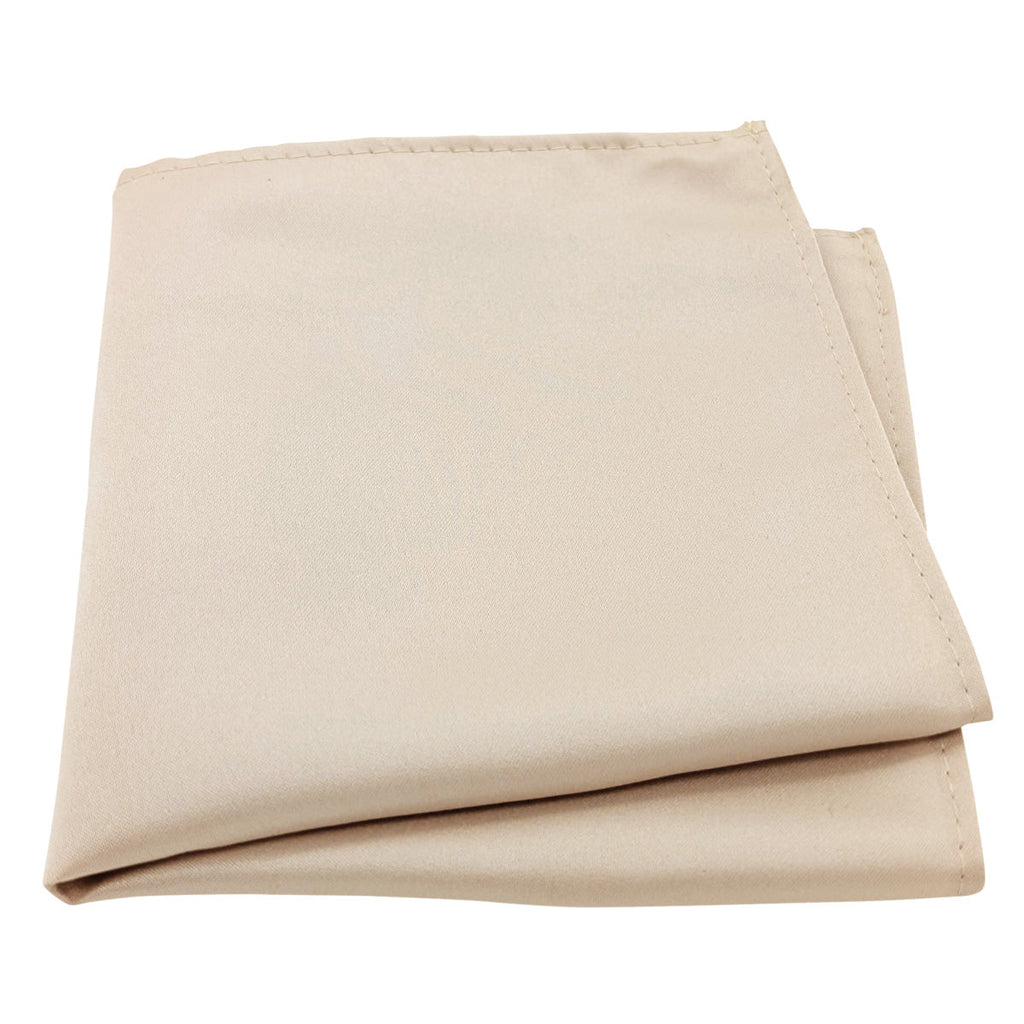 Antique Champagne Pocket Square for weddings, ideal for groomsmen or groom. Elegant satin finish enhances formal attire with subtle sophistication.