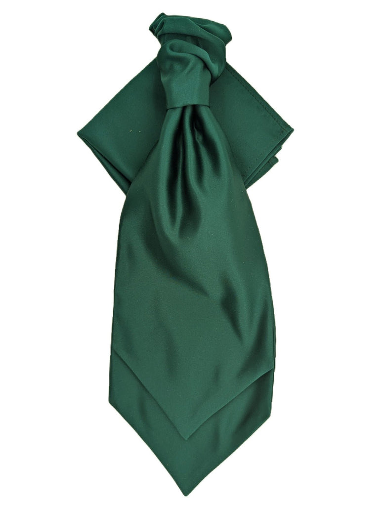 Hunter Green Wedding Cravat - Green Cravat | Elegant Formal Wear with matching pocket square, ideal for weddings and formal events.