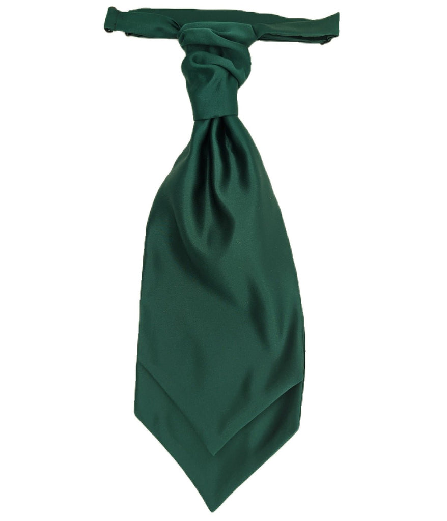 Hunter Green Wedding Cravat - Green Cravat | Elegant Formal Wear for groomsmen, featuring a classic ruched knot and satin finish.