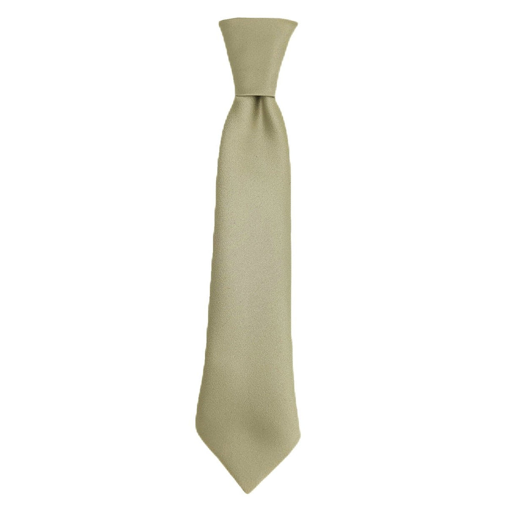 Light sage boys tie in self-tie style for ages 6-12, featuring a smooth polyester finish and classic pointed tip design.