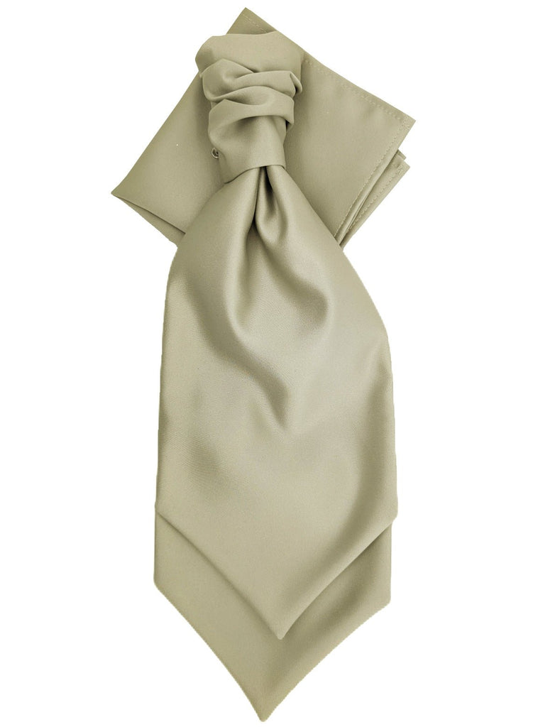 Handmade Light Sage Cravat with matching pocket square, ideal for weddings. Stylish necktie alternative for formal attire.