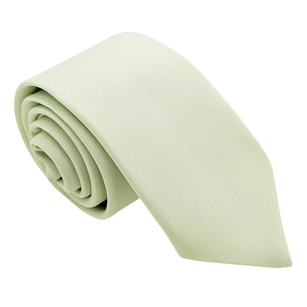 Willow Wedding Tie - Men's Necktie in soft sage green, UK handmade with a classic finish. Ideal for groomsmen and formal wedding attire.