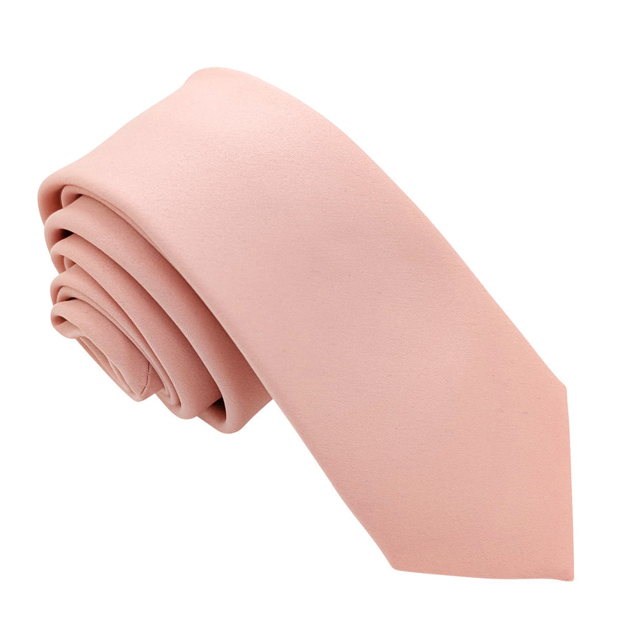 Close-up of the Vintage Rose Wedding Tie rolled for display, highlighting its elegant blush tone and premium handmade quality.