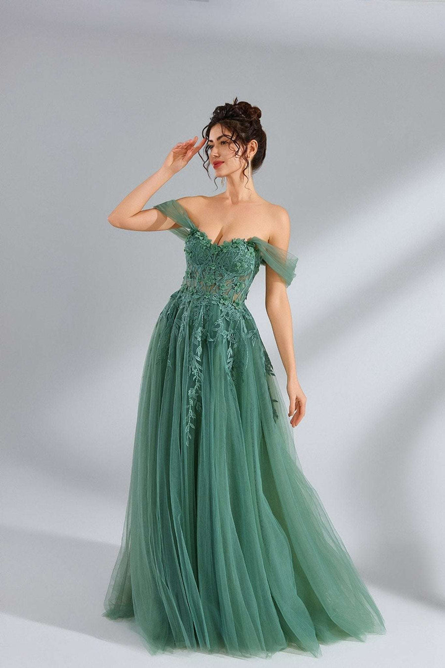 Sage Green Corset Top Tulle Dress Ylona - Cargo Clothing UK 6 / Sage Sage Green Corset Top Tulle Dress Ylona - Cargo Clothing UK 6 / Sage