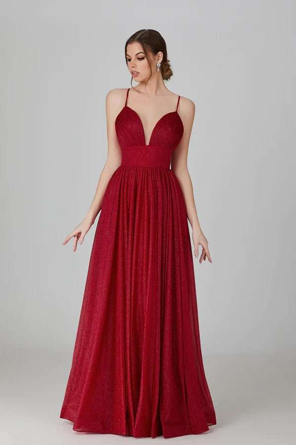 Jessica Stuart Red Dress - Glitter Sweetheart | Tulle, Lace-Up Jessica Stuart Red Dress - Glitter Sweetheart | Tulle, Lace-Up