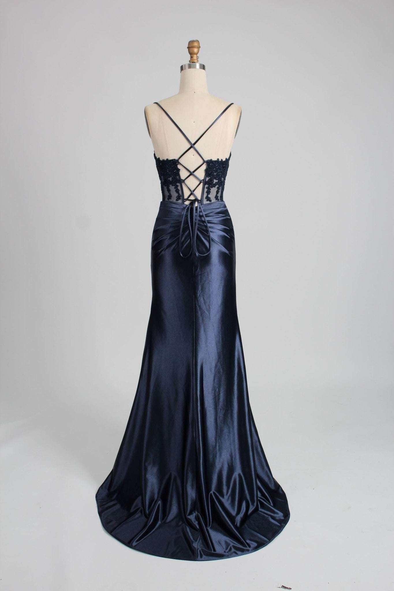 Jessica Stuart Blake Navy Corset Satin Prom Dress | Cargo Clothing Jessica Stuart Blake Navy Corset Satin Prom Dress | Cargo Clothing
