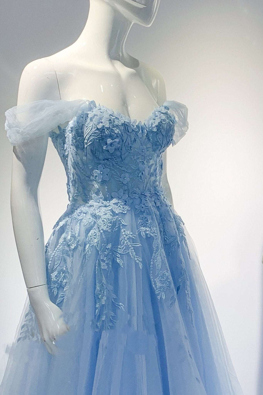 Baby Blue Corset Dress - Ylona | Sweetheart, Strapless Corset Baby Blue Corset Dress - Ylona | Sweetheart, Strapless Corset