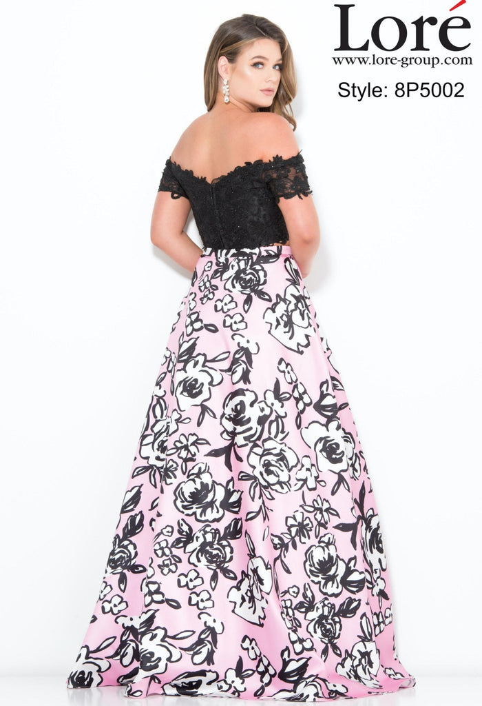 Pink & Black 2 piece Ball Gown - Lore Fashions 8P5002