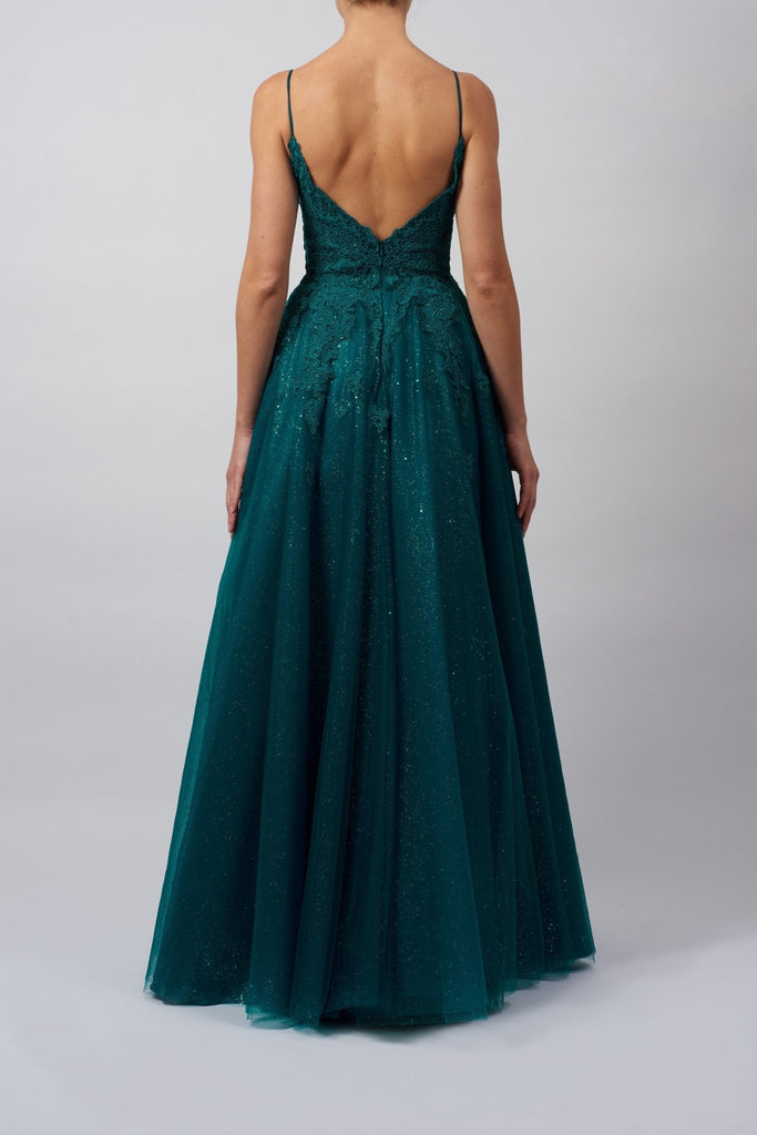 Forest Green MC11945 Tulle Ballgown
