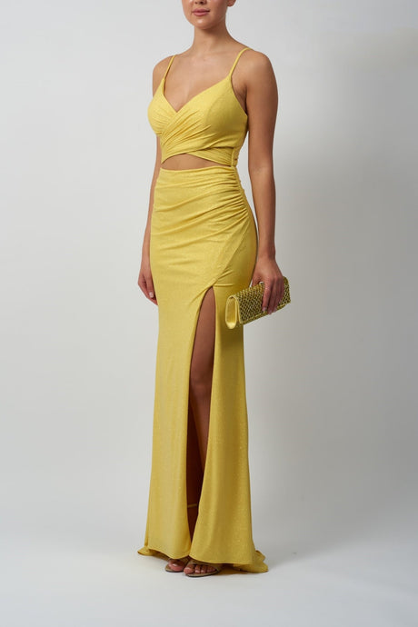 Dress the Population Melina Canary Yellow Lace V-Neck Sleeveless Maxi Dress  NWT | eBay