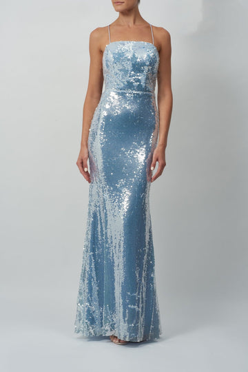 Baby Blue Soft Sequinned Prom Dress MC11946