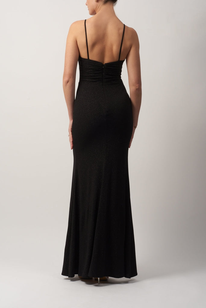 BLACK Pleated Jersey Dress MC191032
